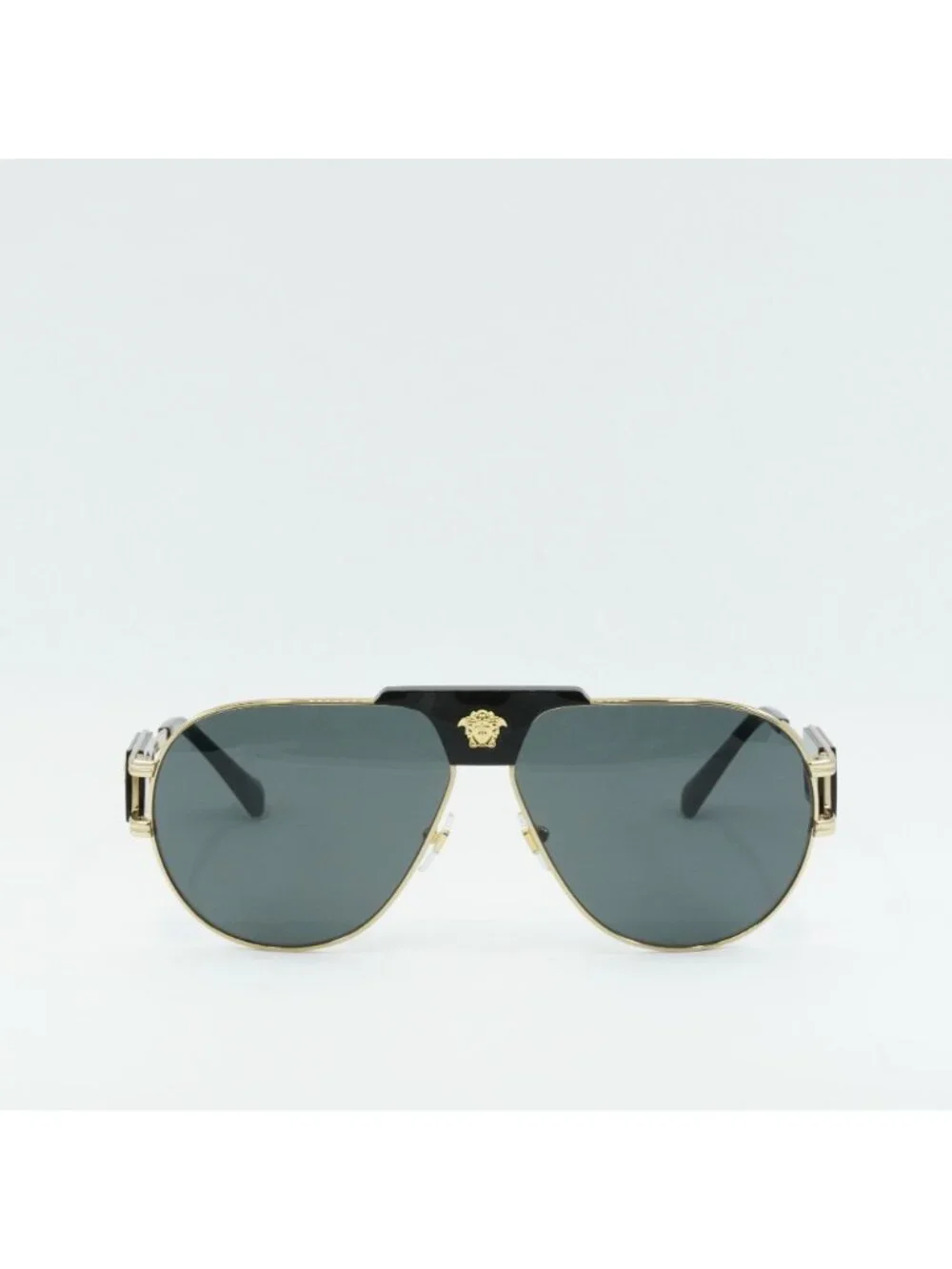 Versace VE2252 100287 Sunglasses Gold Aviator Frame, Dark Grey Lenses